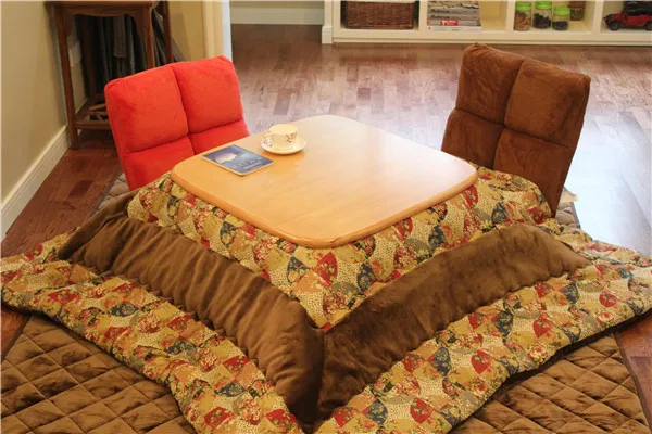 4 шт./компл.) японский набор Kotatsu Настольный обогреватель футон для ног Wamer стол с подогревом мебель для гостиной Kotatsu деревянный стол квадратный 80 см - Цвет: FU23