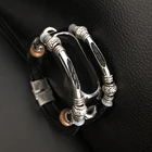 Браслет из натуральной кожи с бусинами в стиле ретро для Mi Band 2, аксессуары для Xiaomi Mi Band 3 2