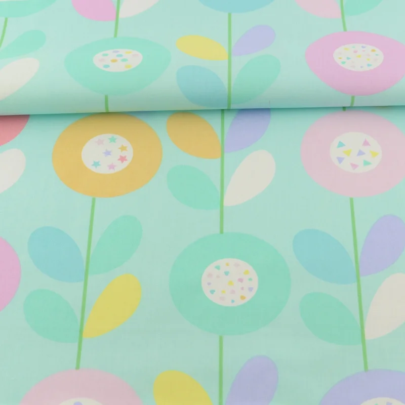 Зеленый мультфильм печатных цветочный дизайн домашний текстиль постельные