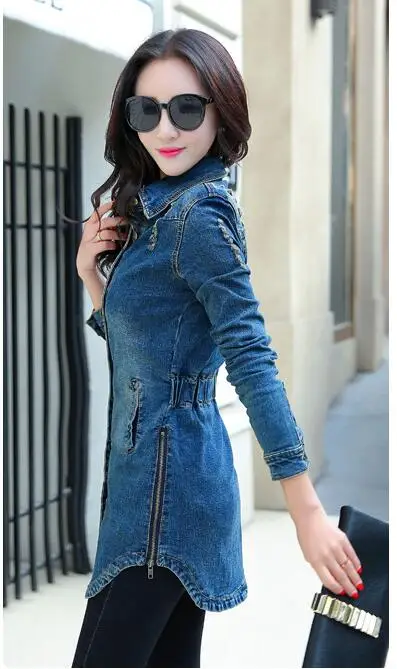 Винтаж Для женщин джинсовая куртка 2017 Женская Повседневное выстиранный джинс