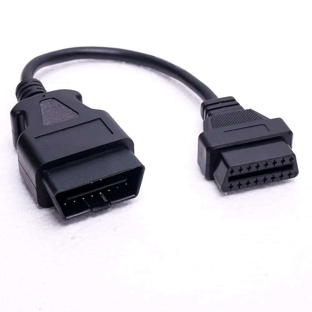 30 см OBD II кабель 16 Pin to 16 Pin разъем Кабель-адаптер штекер к гнезду разъем OBD2 расширенный интерфейс линия автомобиля диагностический