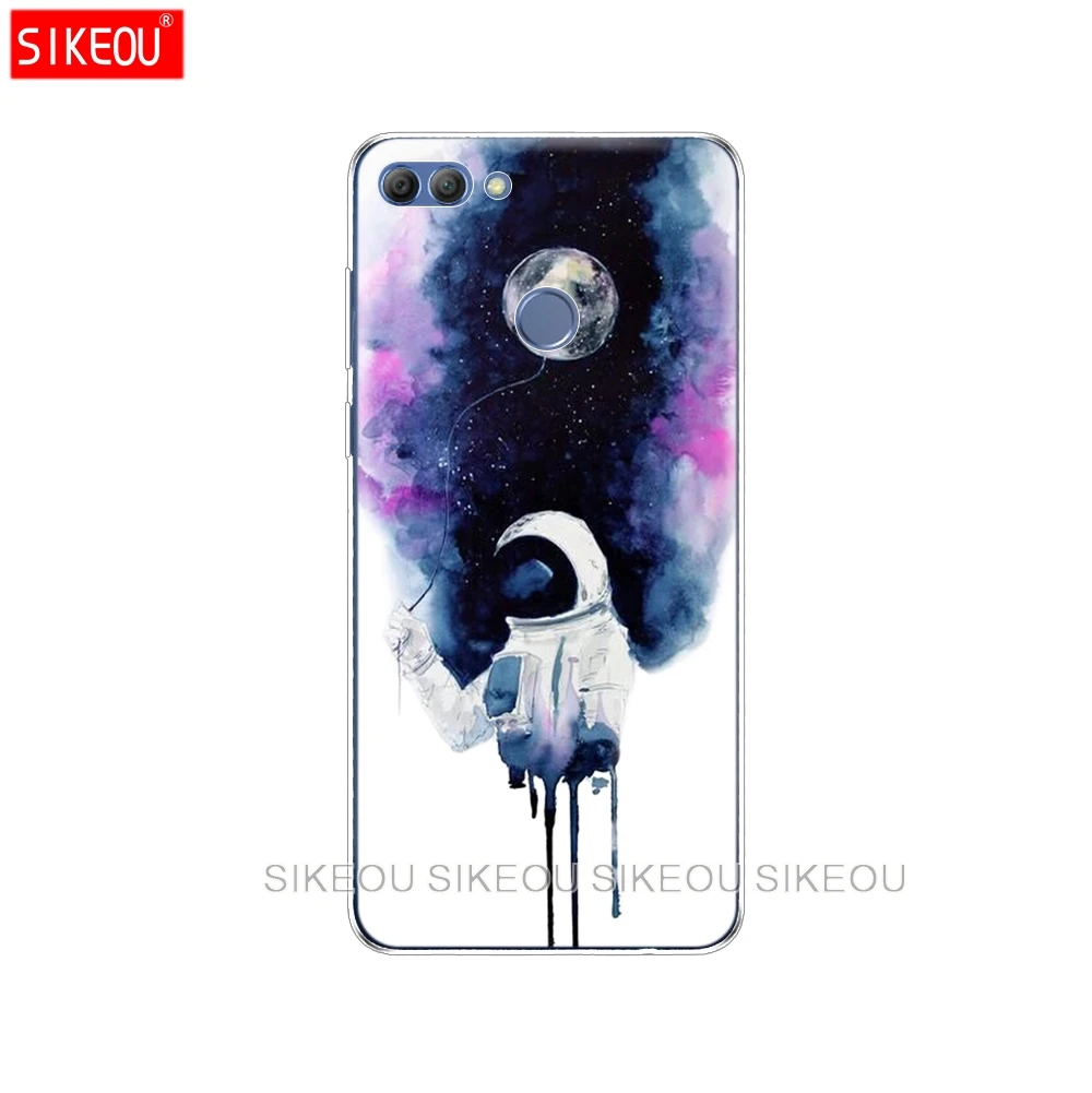 33661 Silicone Case For Huawei p smart Case Cover Enjoy 7S Case For psmart Back Cover Full 360 Protective Soft Tpu cute - Цвет: 33661