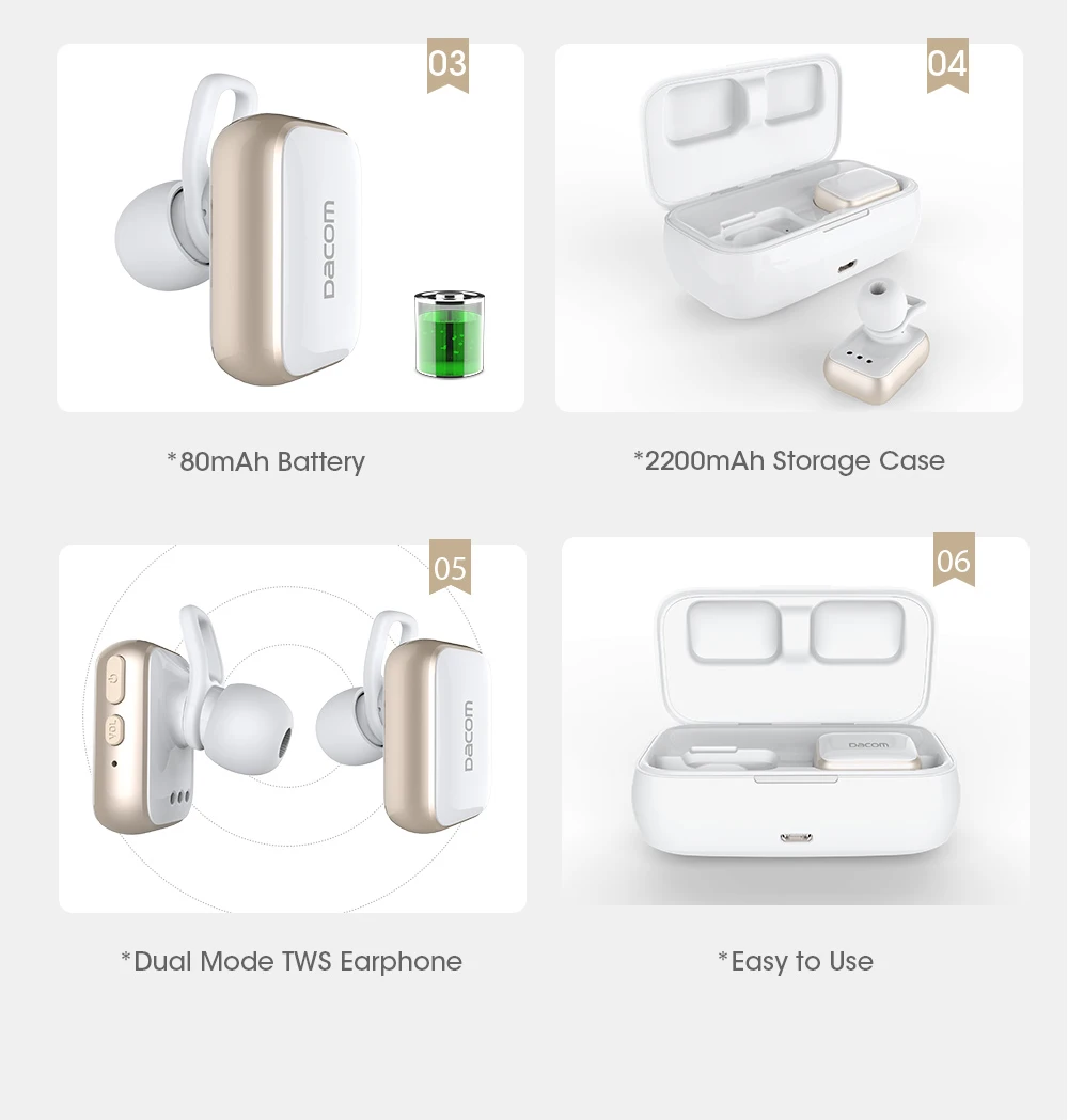 Dacom GF8 мини bluetooth-гарнитура True Twins беспроводные наушники Handsfree Blue tooth наушники стерео шлем с микрофоном для iPhone LG