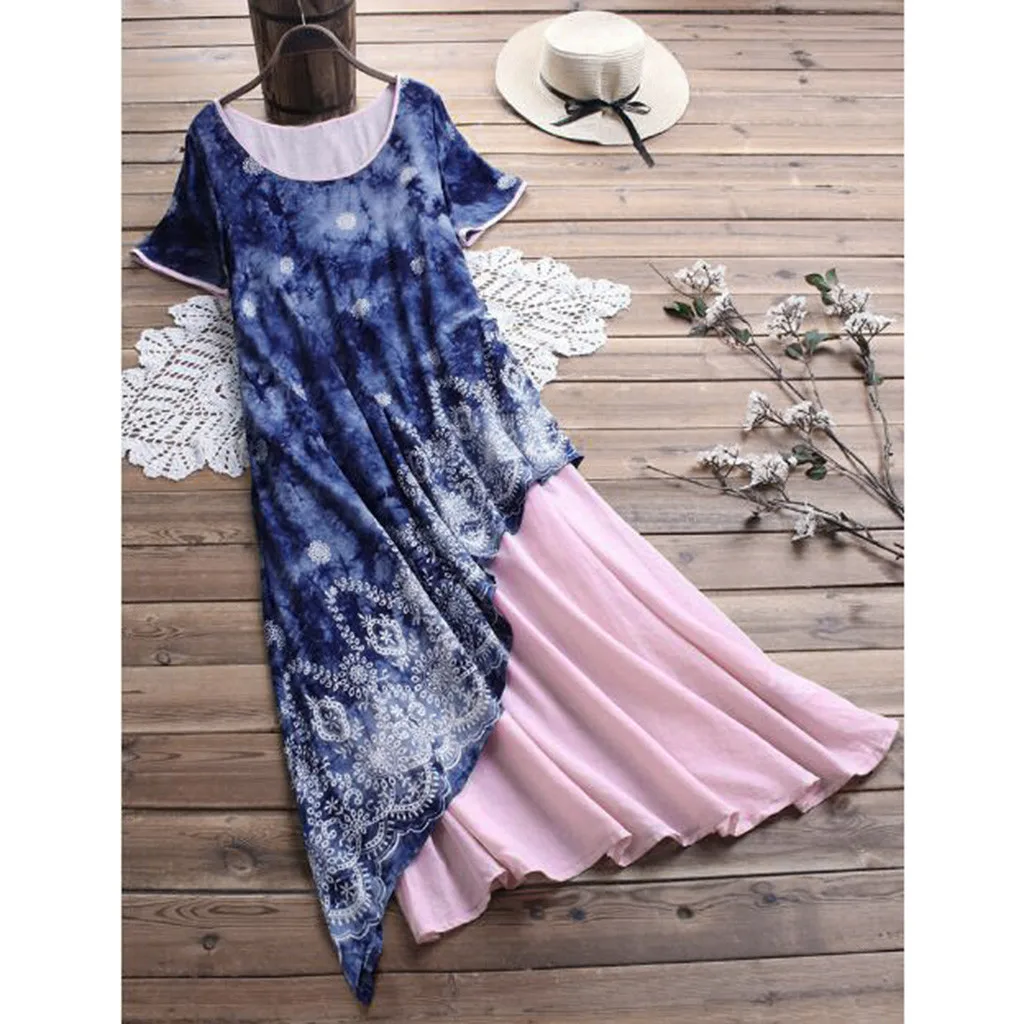 Женское винтажное платье с круглым вырезом JAYCOSIN длинное макси короткими