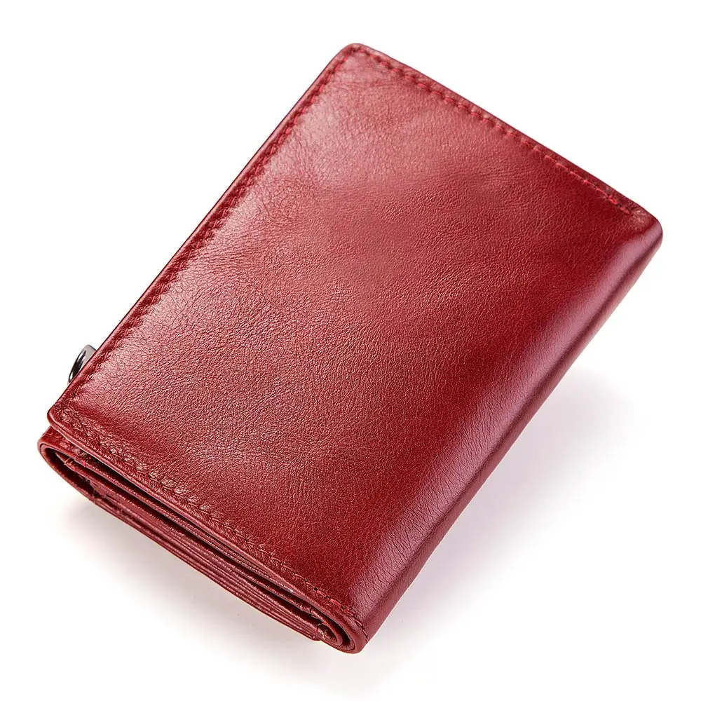 RFID натуральная кожа женщины кошелек короткие portefeuille роковой молнии портмоне