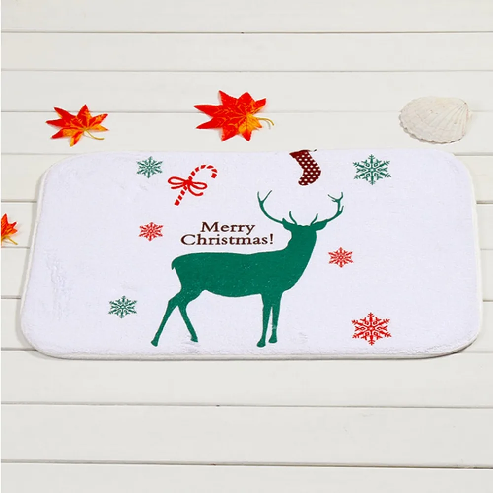 Рождественские коврики Moose дизайн Противоскользящий полиэстер ковер пол для