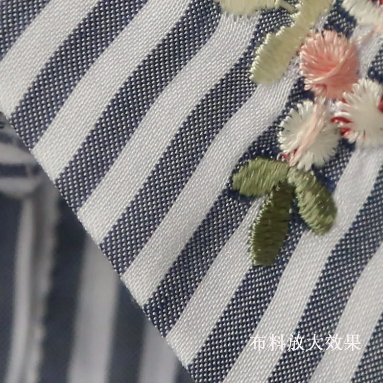 

Autumn Winter Collocation Shirt Detachable False Collar Original Peter Pan cotton collar Women's chiffon boetie Blue Stripes