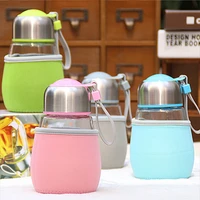 portable glass water bottle with big belly shape 400ml 158 35 7cm free shipping