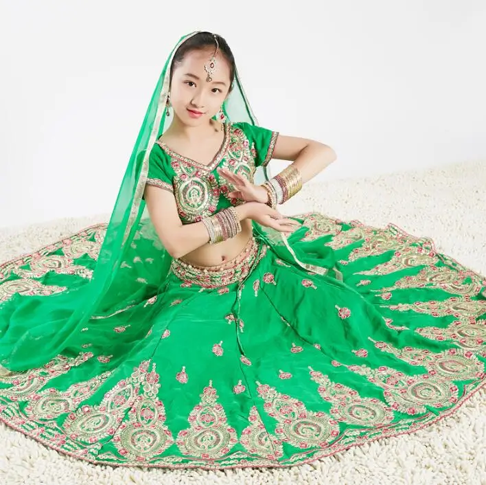 Индийские традиционные детские костюмы Sarees этнический стиль танцевальные