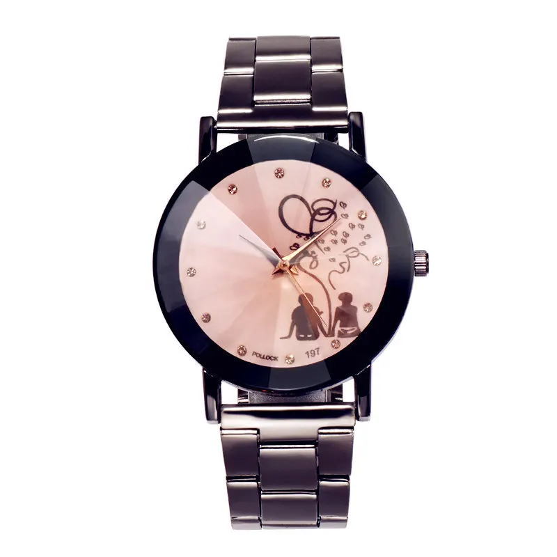 Модные часы Для женщин кварцевые мужчин пары моды охватывающая деталь из