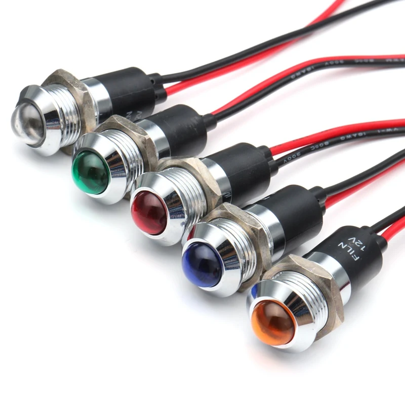 1 шт. металлический 14 мм светодиодный светильник для пилота приборной панели