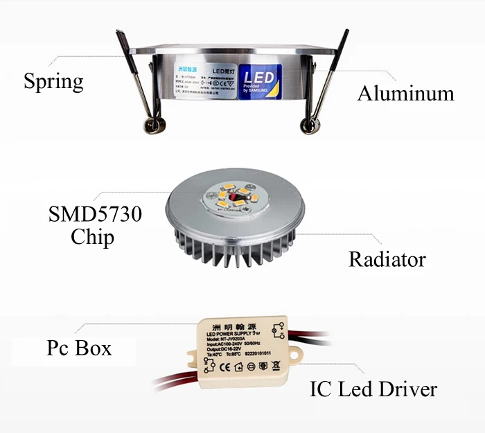 Новое поступление потолочный светодиодный светильник 9 Вт с регулируемой