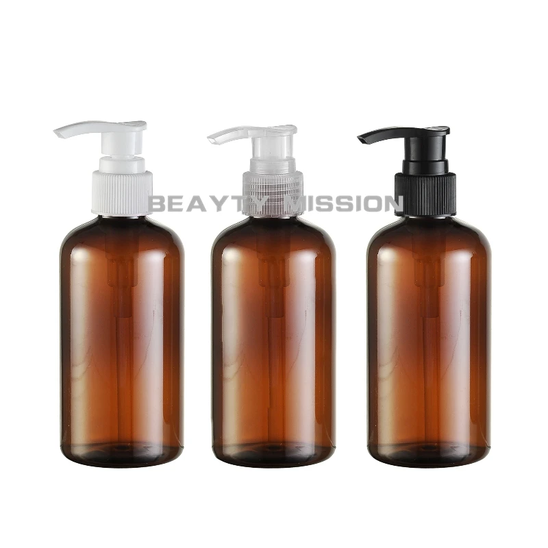 

BEAUTY MISSION 24 X 220ML PET Lotion Pump Bottle, Plastic Cosmetic Container,Empty Shampoo Sub-bottling,Essential Oil Bottle