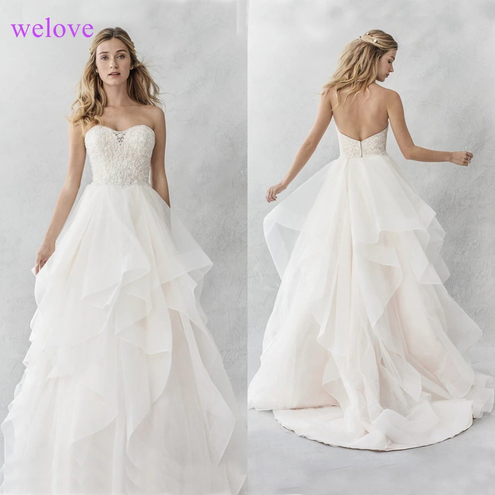 След De Noiva Свадебные dress2019 Новое поступление Принцесса Горячая распродажа! дешево на шнуровке сзади Вечерние Свадебные платья Vestido de Noiva