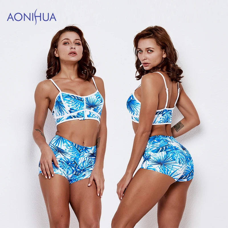 AONIHUA Beach Style Swimming Suit For Women two piece swimsuit Female Wear Bathing Suits Swimwear 9527 | Спорт и развлечения