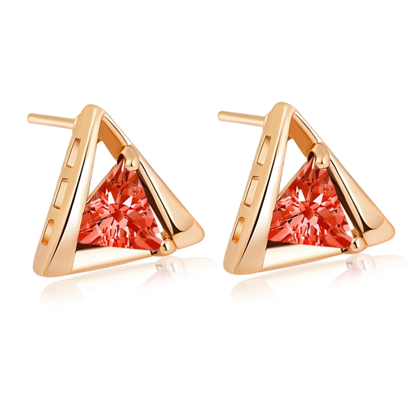 Модные треугольные белые циркониевые зеленые перидот красные гранатовые