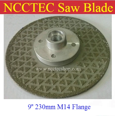 9  2-sided Electroplated Diamond circle saw blade FREE shipping | 230mm cut disc for cutting grinding stone | with M14 flange