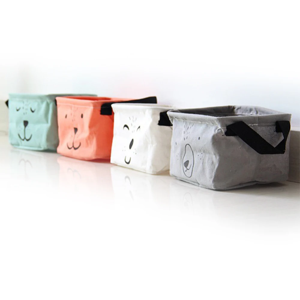 Коробка для хранения косметики модное хлопковое Льняное pe покрытие медведь