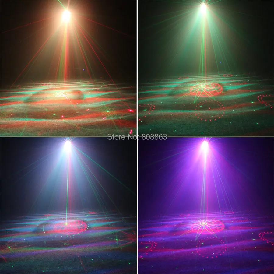 ESHINY дистанционный R& G лазерный проектор с 5 линзами, 128 узоров, RGB Led, вечерние, для бара, DJ, праздник, Рождество, танец, сценический светильник, шоу, N85T249