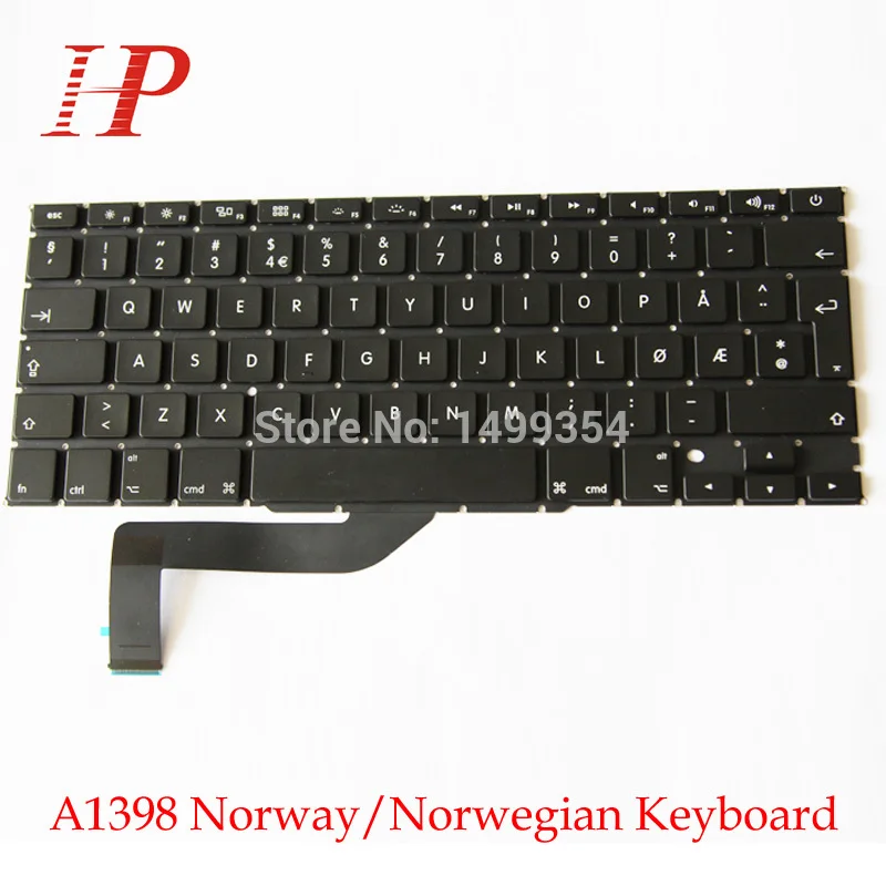 Для Macbook Pro Retina 15 &quotA1398 Норвегия/норвежская Клавиатура NW клавиатура|norwegian keyboard|a1398