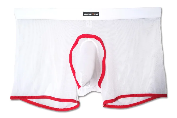 Мужские трусы боксеры из сетчатой пряжи синие с разными яичками сексуальное