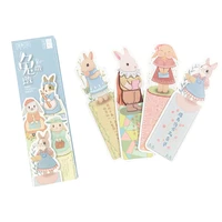 30pcsbox cute rabbit bookmark cartoon animals paper bookmark for book marker gift school office stationery
