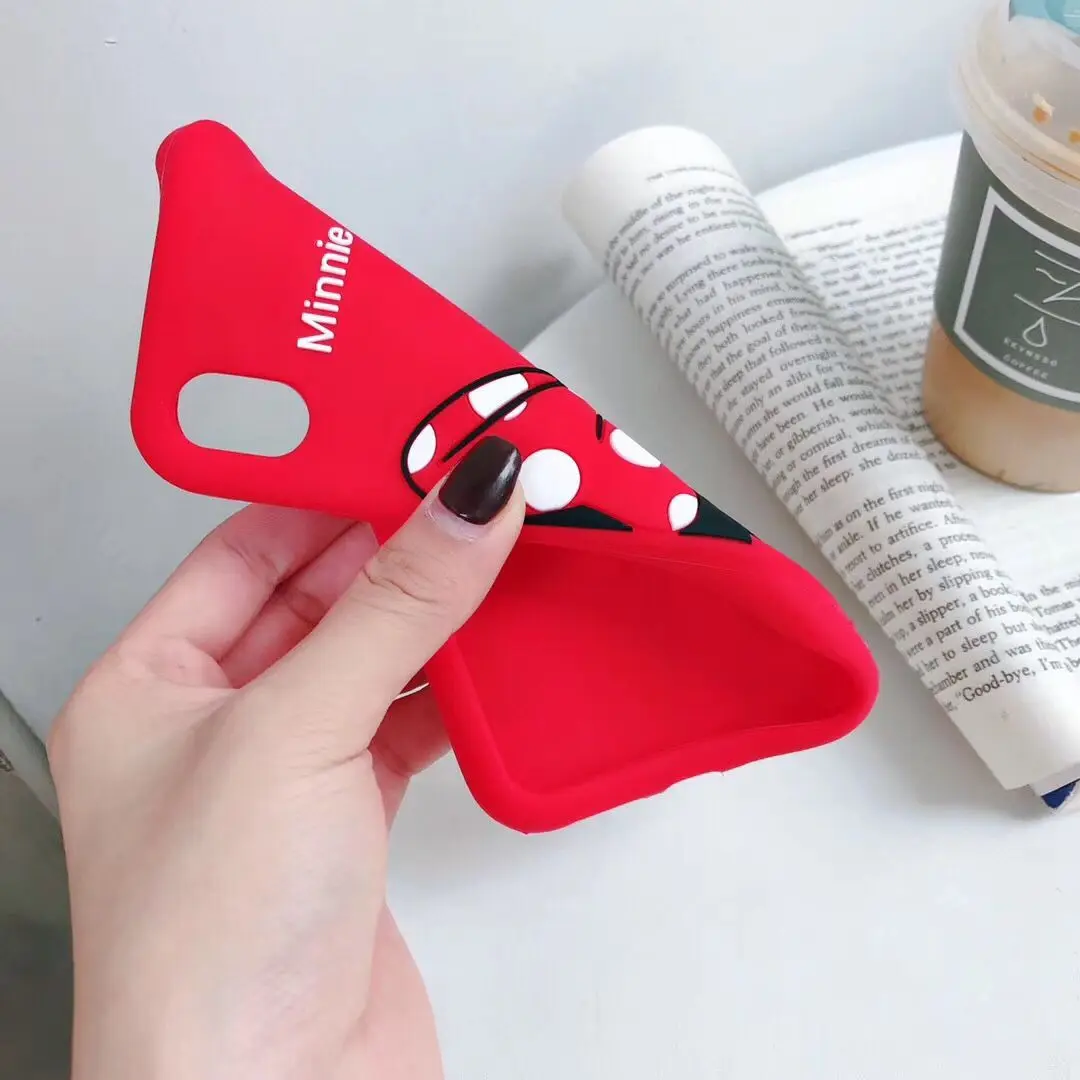 Cute Disney Minnie Couple Ring Rubber Silicone case Cover for iPhone X XS Max 8 7 6S Plus Shockproof |