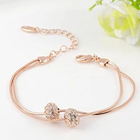 garilina fashion double bead bracelet womens upscale classic rose gold bracelet zircon jewelry wholesale ab2066