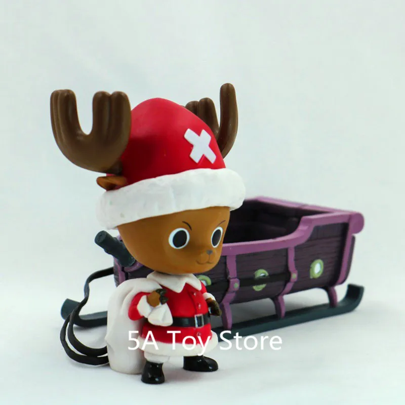 Аниме One Piece Cute Tony Chopper Рождественские сани ПВХ фигурка Коллекционная модель