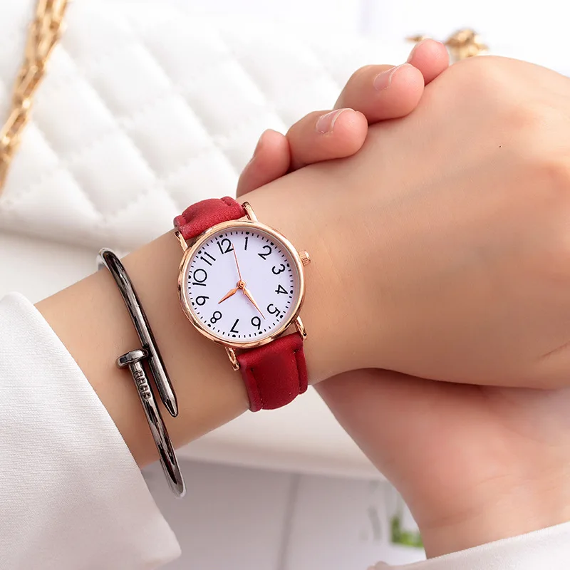 JBRL часы женские с простым кожаным ремешком кварцевые наручные модные платья