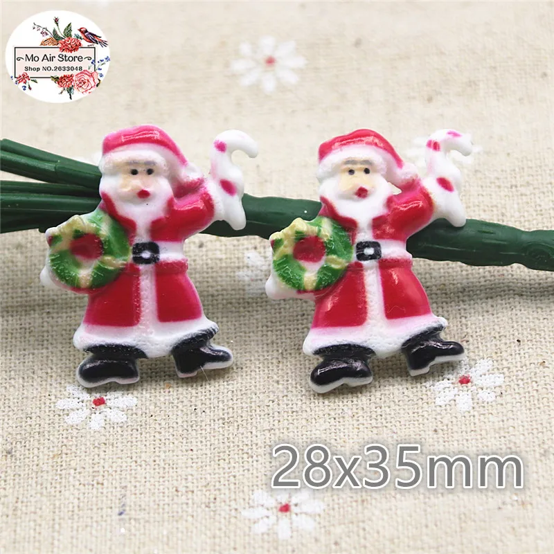 10 шт. полимерный Рождественский Мишка/Снеговик/олень с плоским основанием