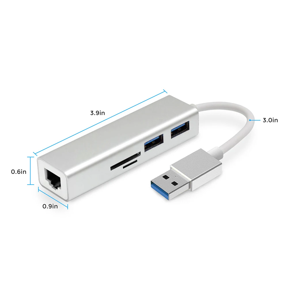 Концентратор сплиттер с 2 USB 3 0 порт USB3.0 к RJ45 гигабит Ethernet сетевой адаптер LAN SD/TF