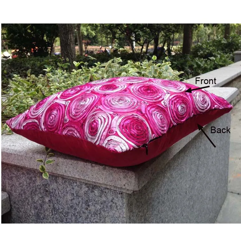 Розовый декоративный чехол для подушки с вышивкой Fuschia наволочка дивана и кресла