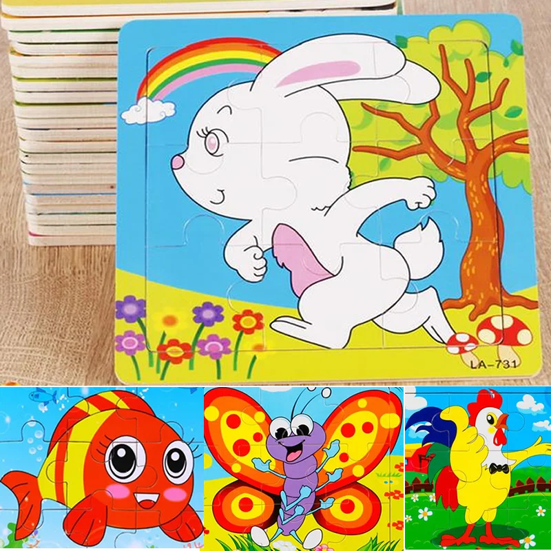 24 стиля животные деревянные 3d Пазлы детские развивающие игрушки игры картинка