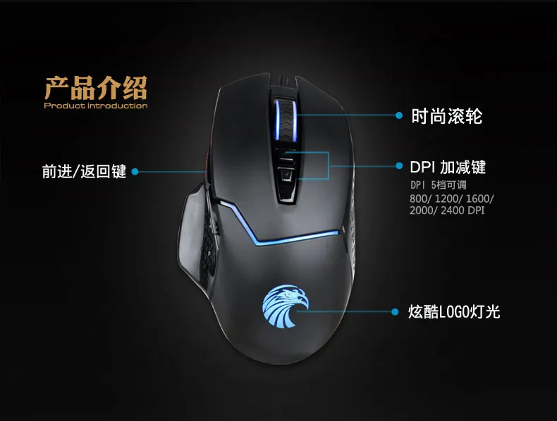 Игровая мышь REDRAGON Z 7500 проводная с 5 Светодиодами 2400 точек/дюйм 8 кнопок