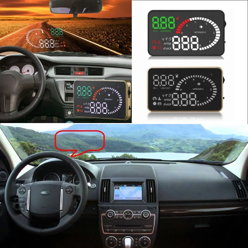 Car HUD Head Up Display For Land Rover Freelander/Discovery/Defender/Evoque OBD II Connector AUTO HUD Safe Screen Projector