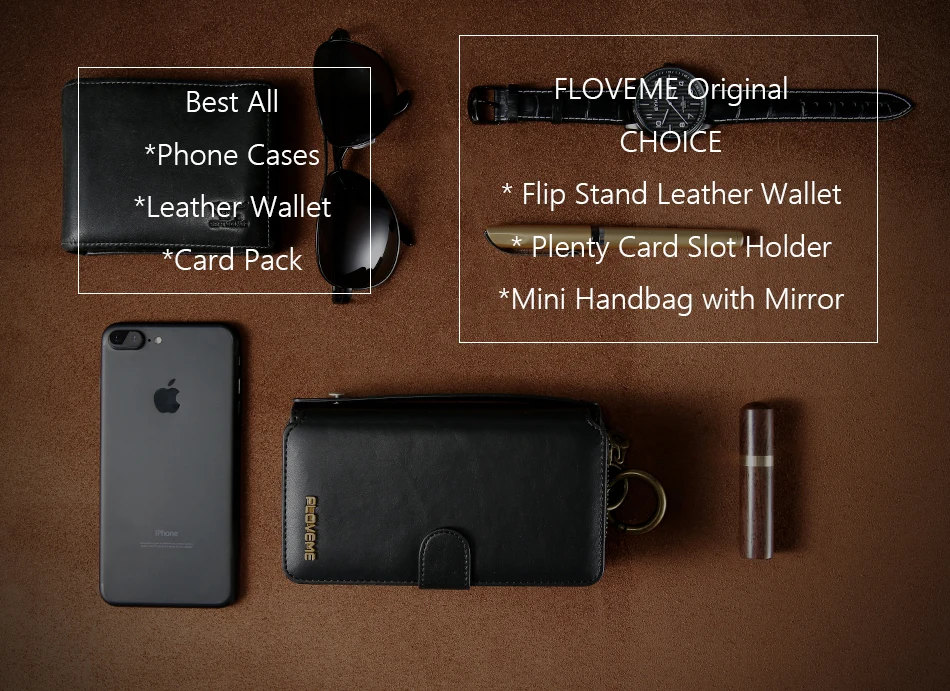 FLOVEME кожаный чехол-кошелек для телефона для iPhone X 7 8 plus, чехол для визитных карточек, подставка для мобильного телефона, чехол для телефона для iPhone 6 6s plus
