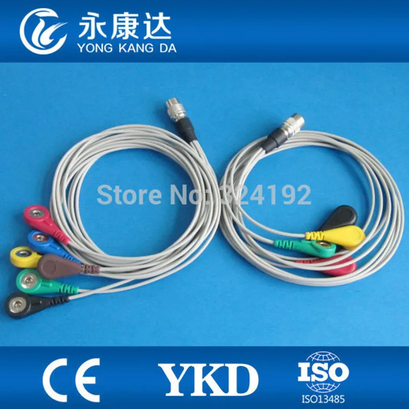 PI Holter кабель и leadпровода с 6 проводным выводом IEC Snap стиль ECG LEADWIRE Set|cable iec|cable ccable ecg |