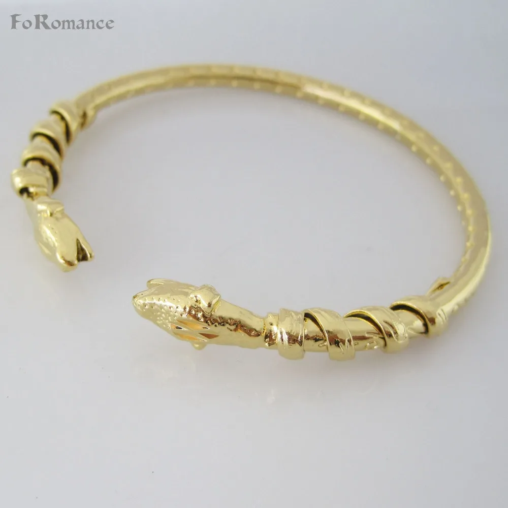 Foromance/браслет с яркой змеиной двойной головкой-позолоченный GP диаметр 55 мм 2 16