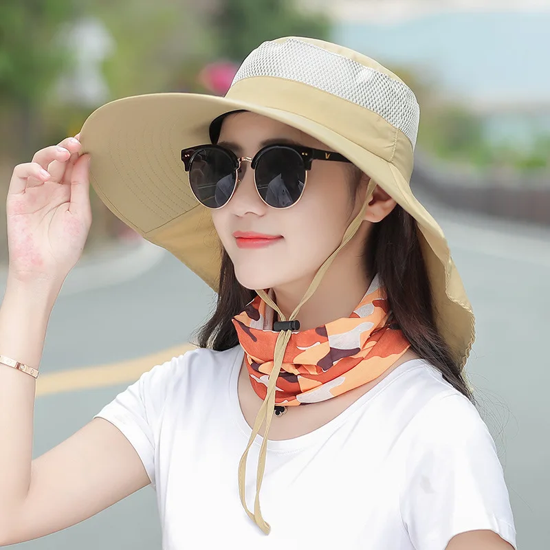 Шляпа от солнца Складная с защитой УФ лучей дышащая пляжная шляпа для рыбалки