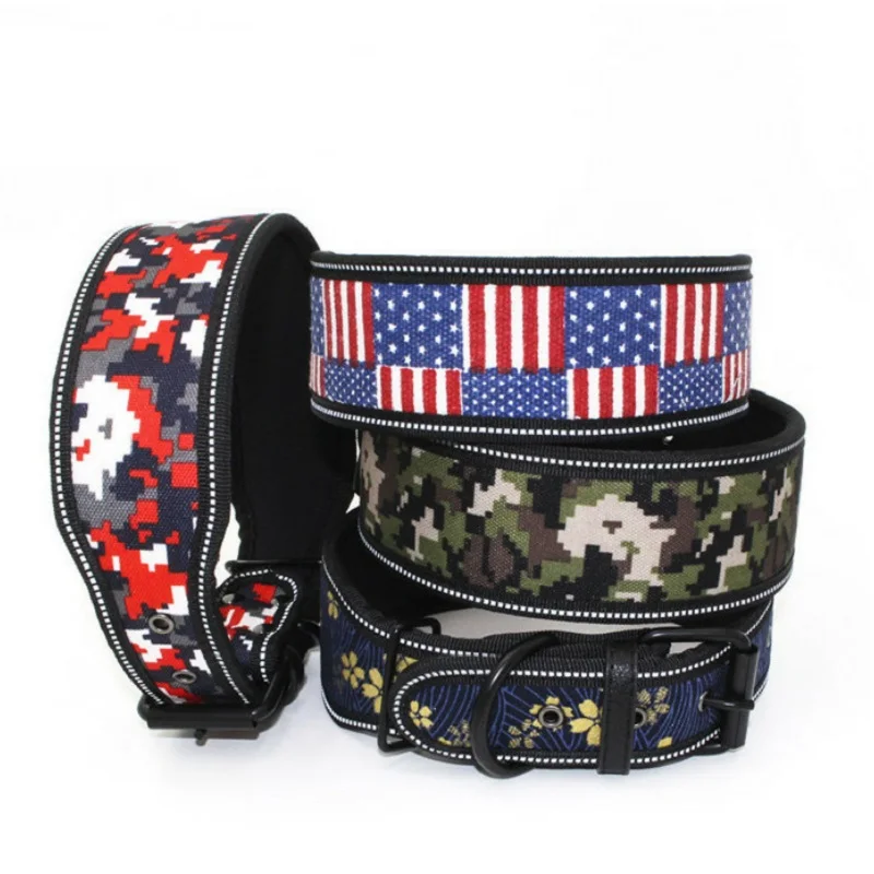 Reflective Dog Collar Light Night Safety Pet Supplies Cat Collars Accessories For Small and large Dogs printed | Дом и сад