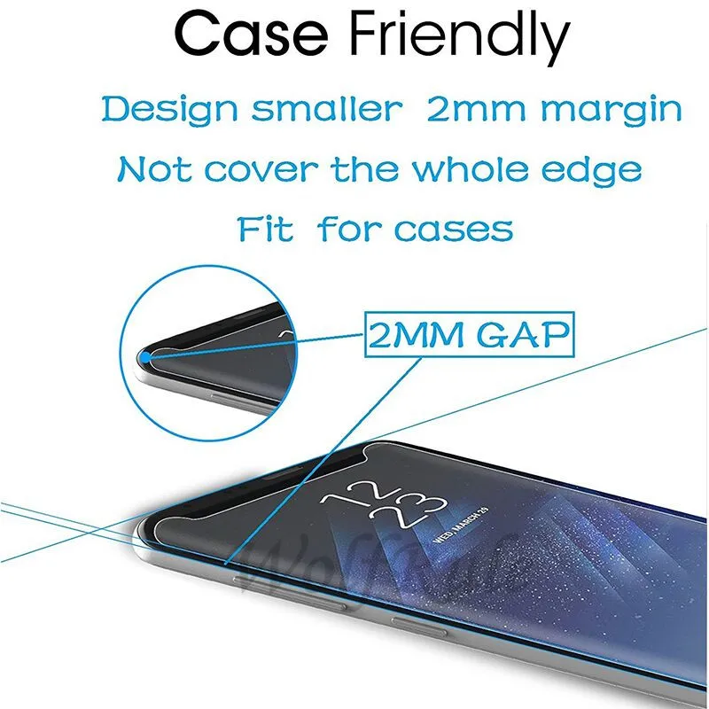3D полное клеевое изогнутое закаленное стекло для Samsung Galaxy Note 8 Защитная пленка