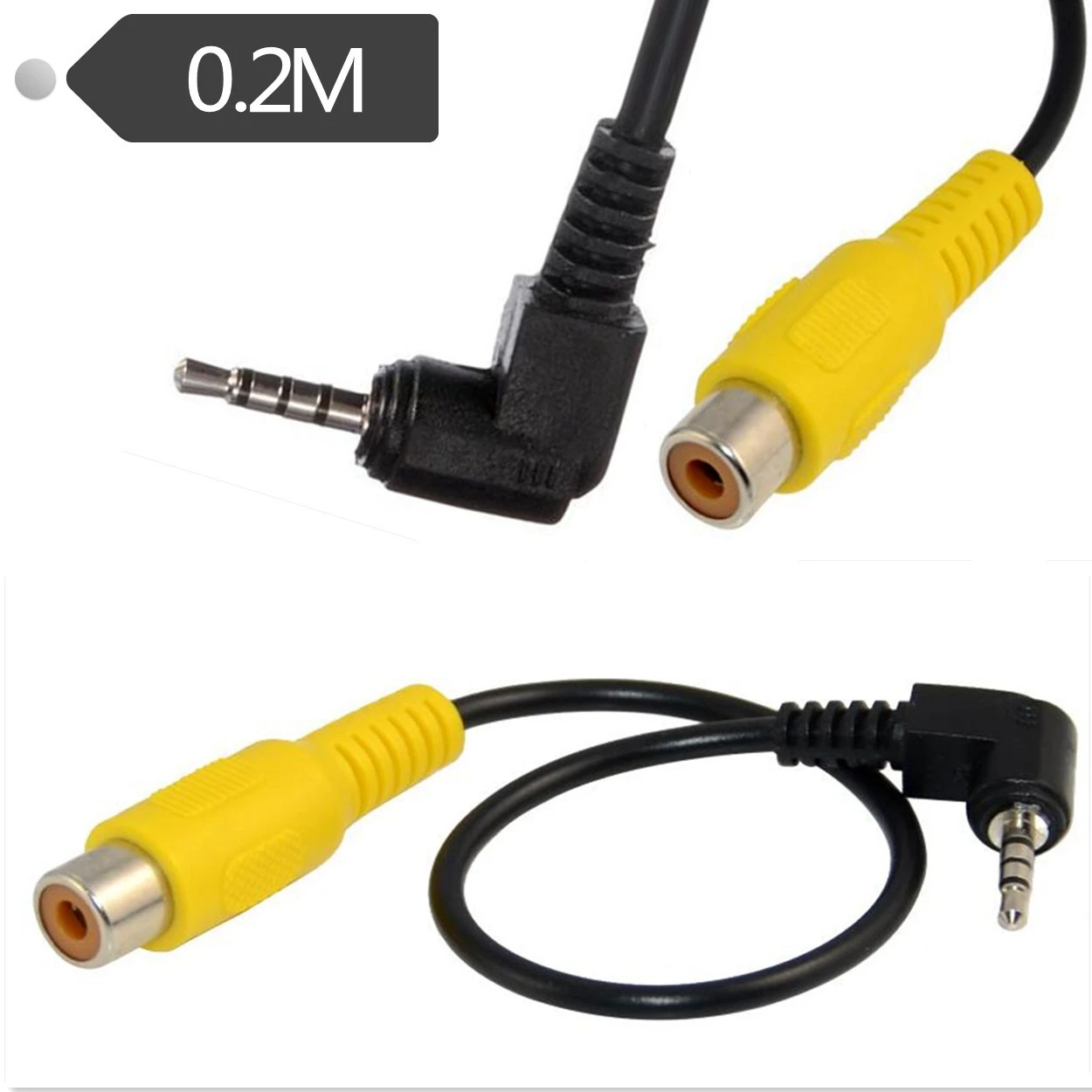 New 2pcs 2 5 мм стерео папа к RCA Женский адаптер кабель для автомобиля DVR видеокамера GPS