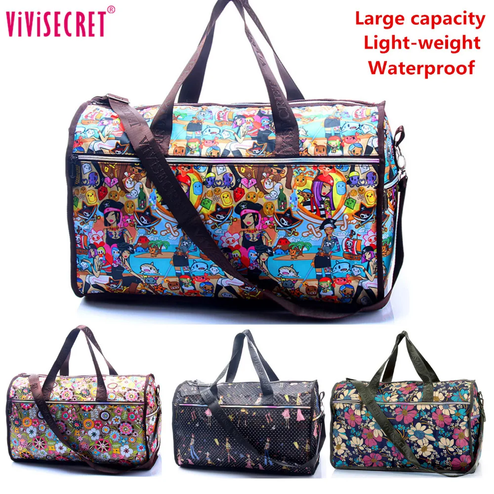 Известный бренд большой емкости водонепроницаемый складной Цветочный нейлон