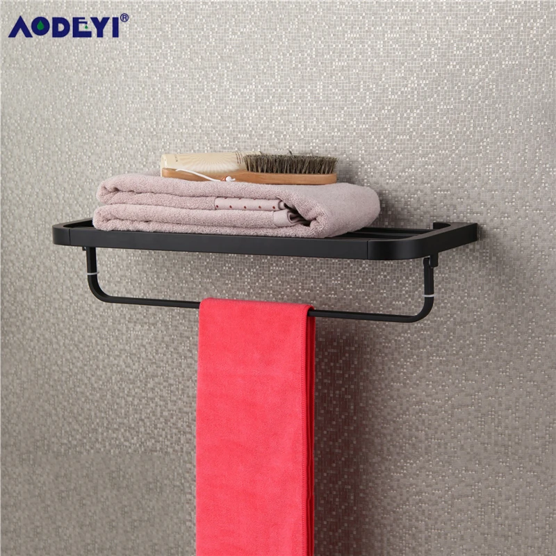 Настенный держатель для полотенец AODEYI матовая Черная Вешалка ванной комнаты