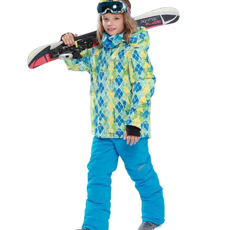 2019 Winter Kids Sport Set Ski Suit for Boys Children Sets Hooded Warm Snowboard Jackets + Pants Windproof Waterproof 2pcs Sets