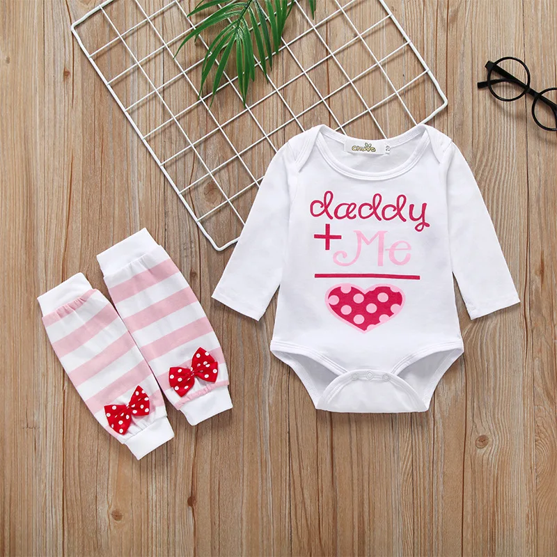 

Infant Baby Girl Clothing Set 2019 Autumn Cute Letter Daddy & Me Romper+Socks Pants 2Pcs Sets Newborn Baby Girl Clothing Outfit