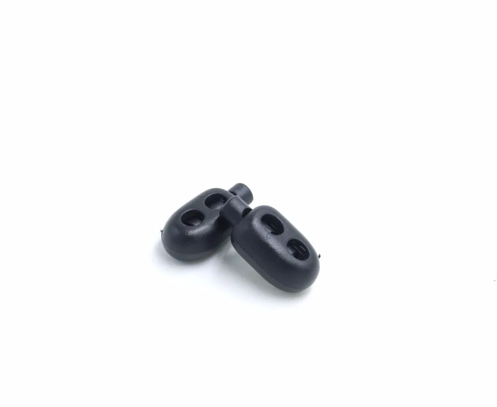 

2018 new arrive 22*11mm Cord lock Koordstopper 100pcs/pack black Toggle Stopper Plastic Clip Wholesale