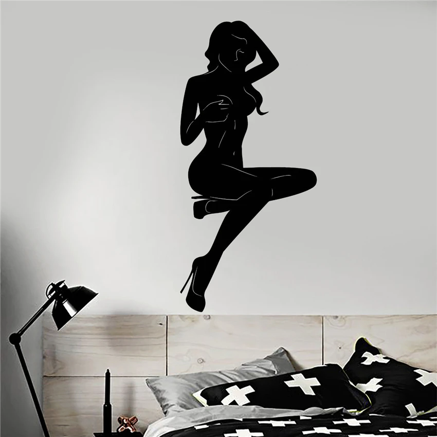 

Vinyl Wall Decal Silhouette Sexy Woman Adult Decor Bedroom Stickers Home Decor Wall Decals Removable living Wall Sticker D423