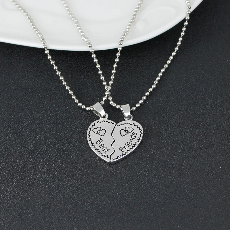 Ожерелье с подвеской в виде половинки сердца 2 шт.|best friend|friends bestfriendship pendant necklace |